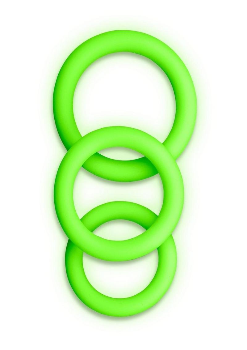 Ouch! Glow in the Dark 2 Piece Silicone Cock Ring