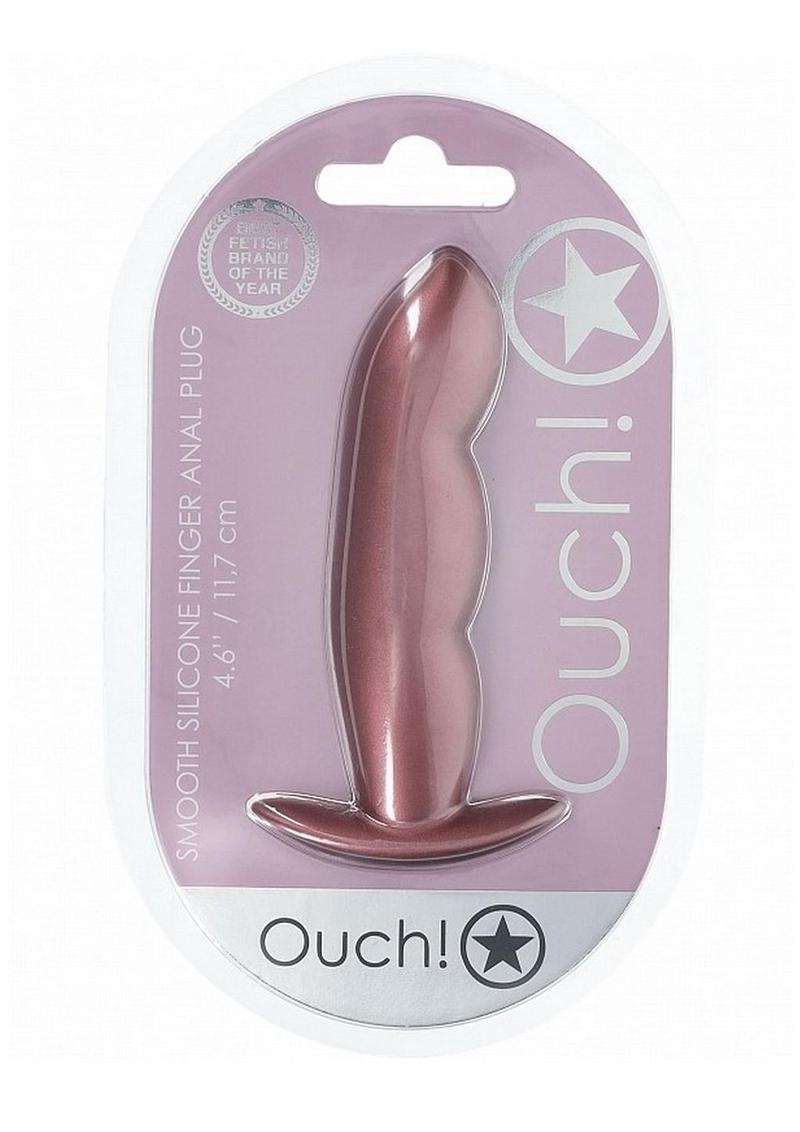 Ouch! Smooth Silicone Finger Anal Plug Rose Gold