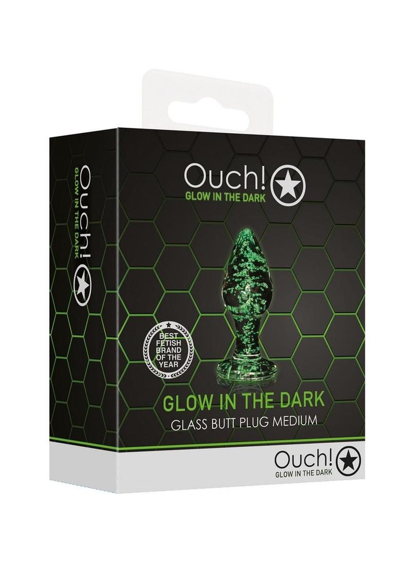 Ouch! Glow in the Dark Glass Butt Plug