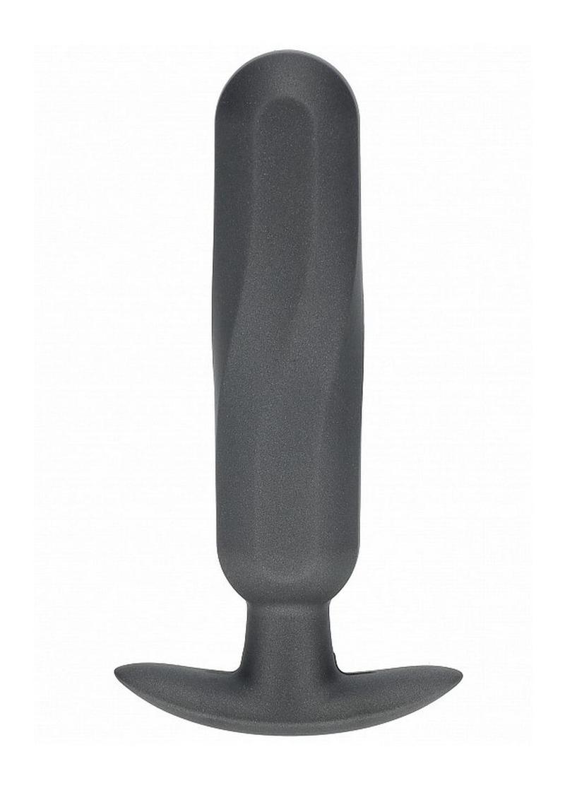 Ouch! Smooth Silicone Oblong Anal Plug Gunmetal