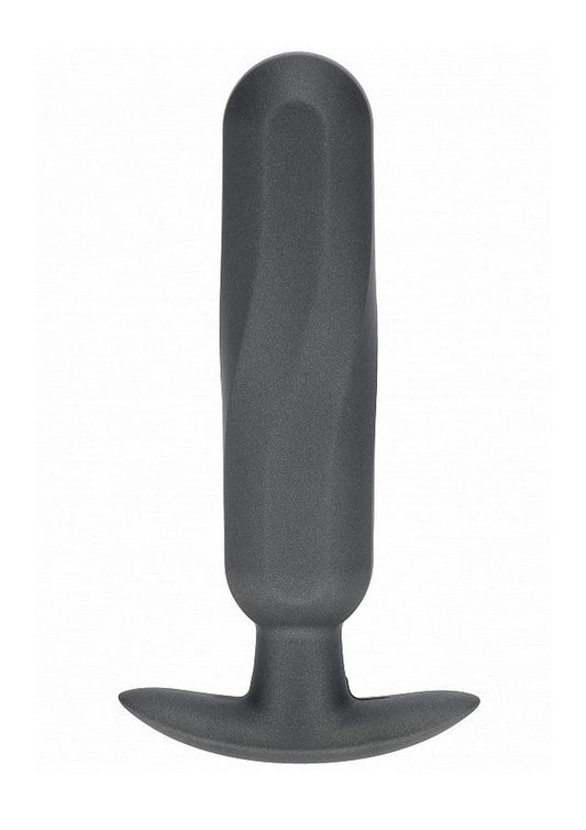 Ouch! Smooth Silicone Oblong Anal Plug Gunmetal