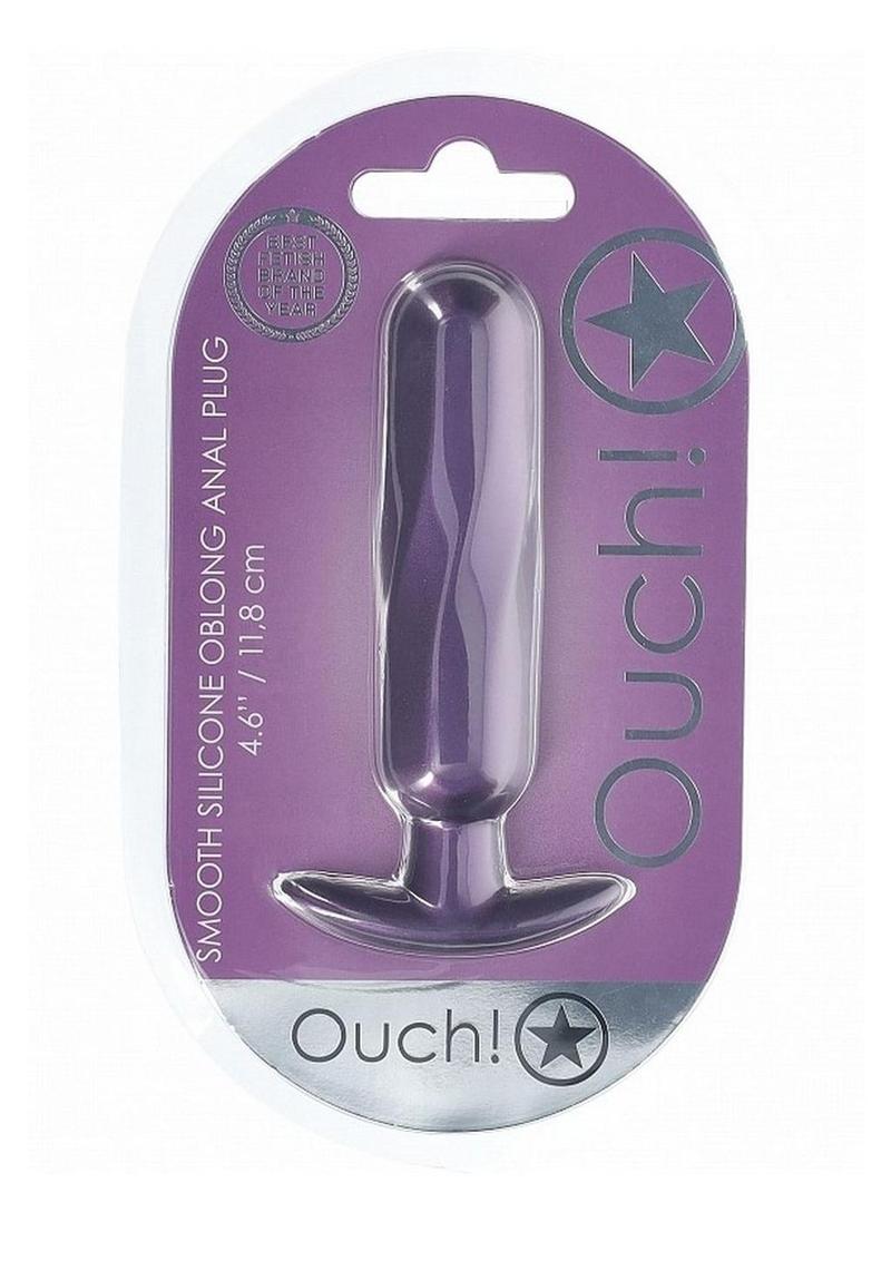 Ouch! Smooth Silicone Oblong Anal Plug Metallic