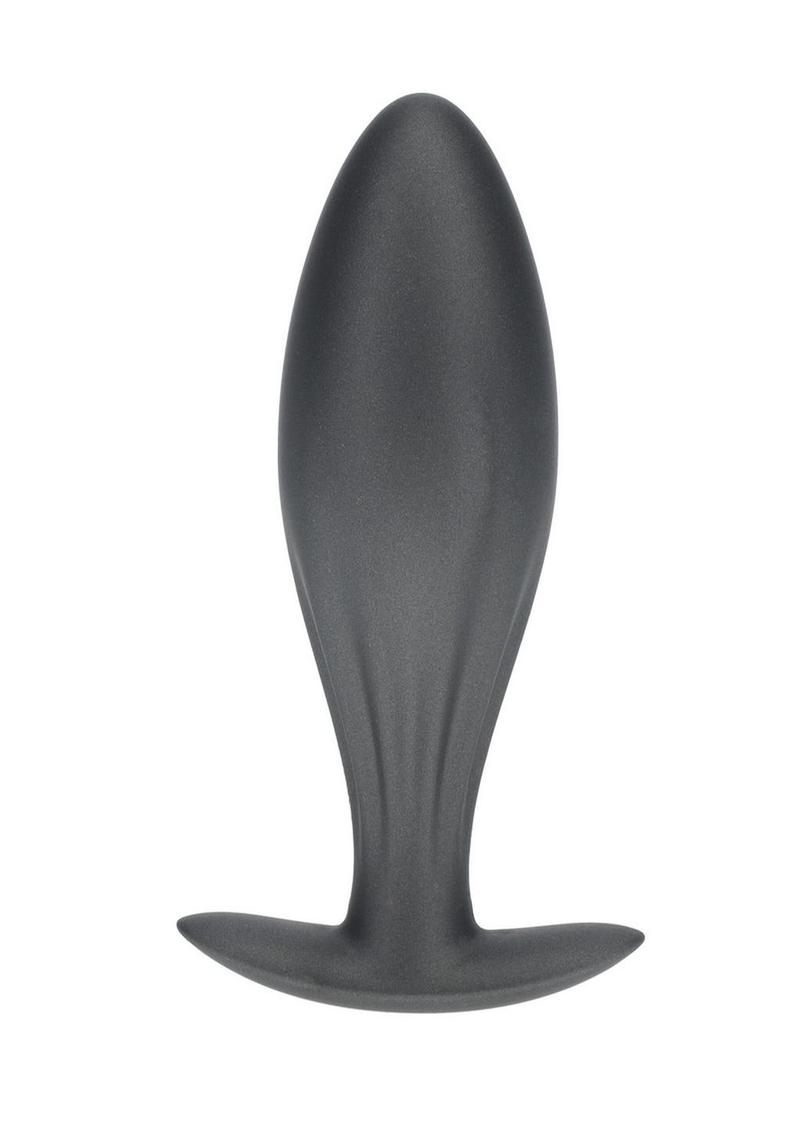 Ouch! Smooth Silicone Oval Anal Plug Gun Metal