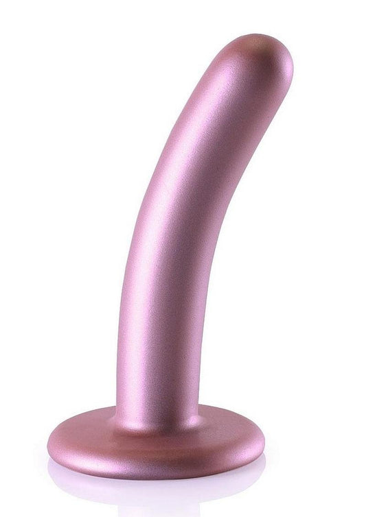 Ouch! Smooth Silicone G-Spot Dildo Metallic Rose Gold