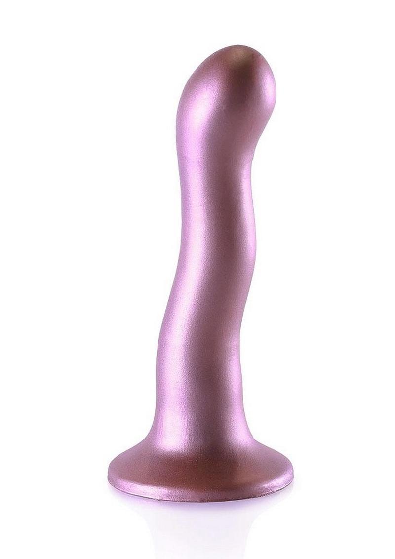 Ouch! Ultra Soft Curvy G-Spot Silicone Dildo Metallic Rose Gold