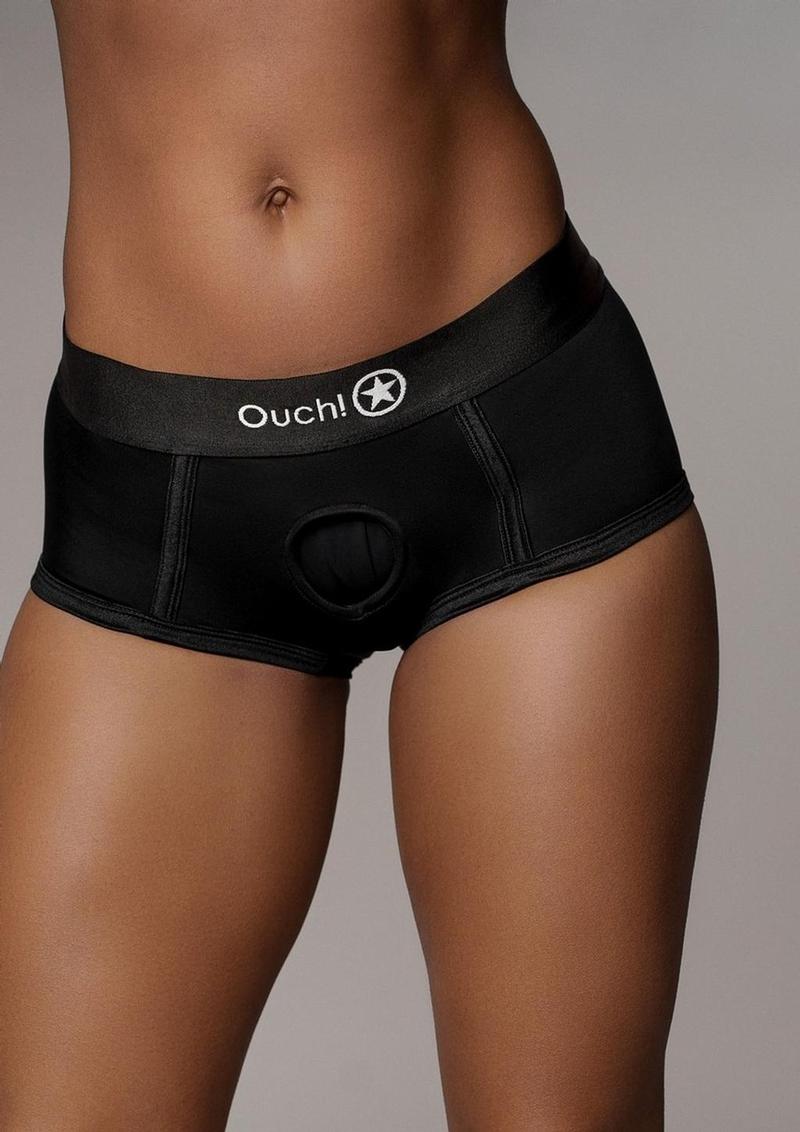 Ouch! Vibrating Strap-On Brief with Rechargeable Bullet