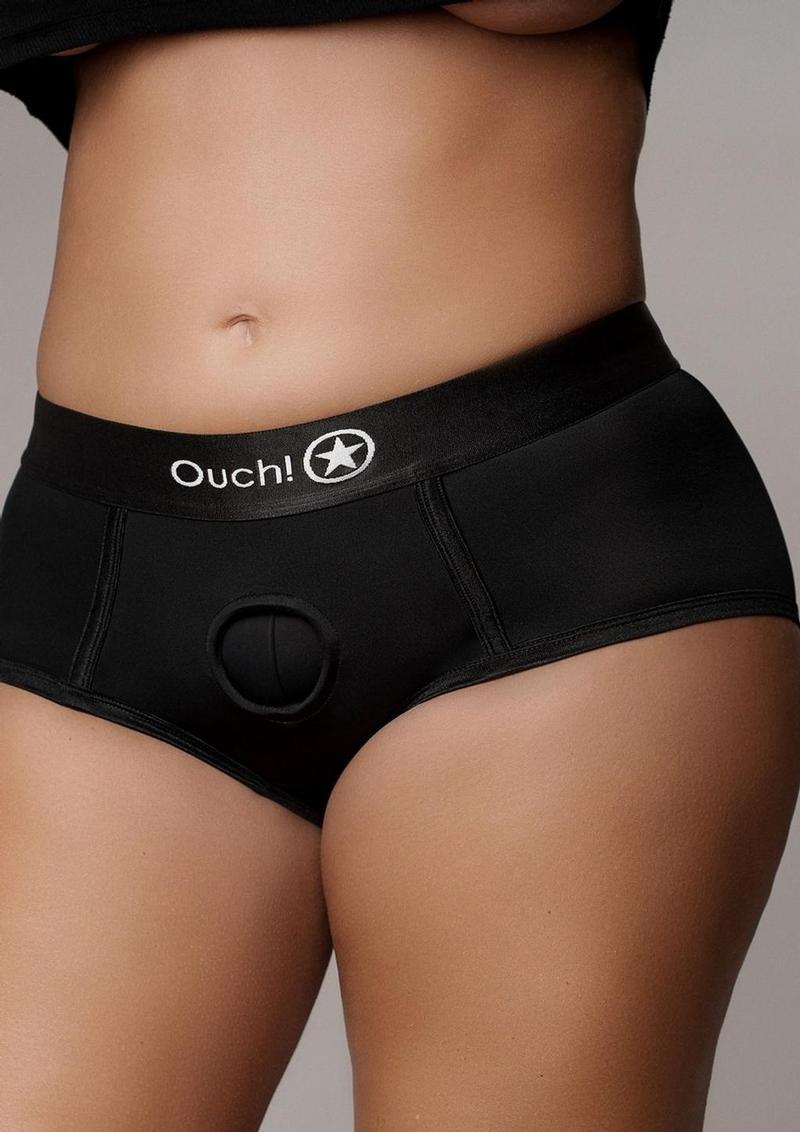 Ouch! Vibrating Strap-On Brief with Rechargeable Bullet