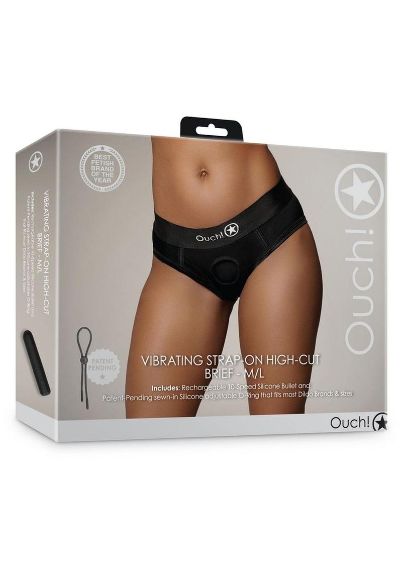 Vibrating Strap-On High Cut Brief With Rechargeable Bullet