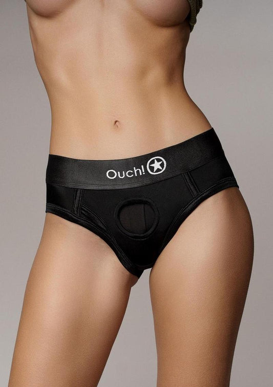 Vibrating Strap-On High Cut Brief With Rechargeable Bullet