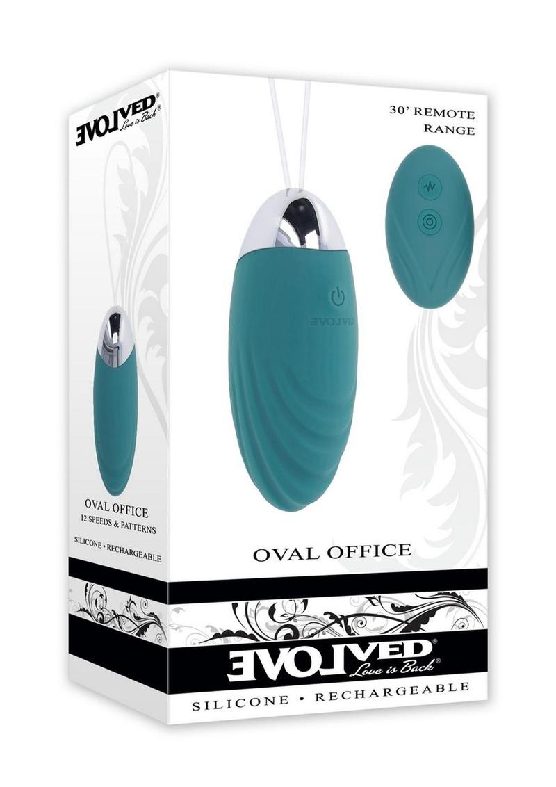 Evolved Oval Office Rechargeable Silicone Egg Vibrator with Remote Control