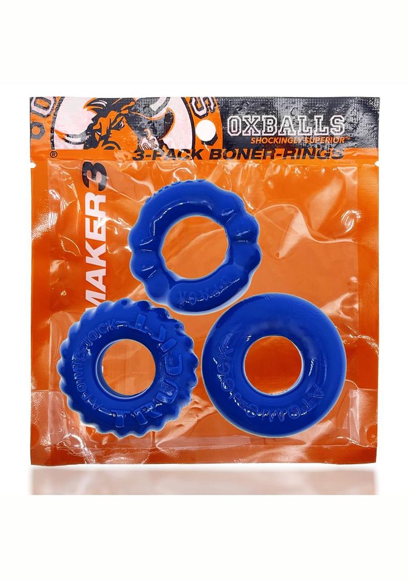 Oxballs BonerMaker 3-Pack Cock Ring Kit For Increased Stamina