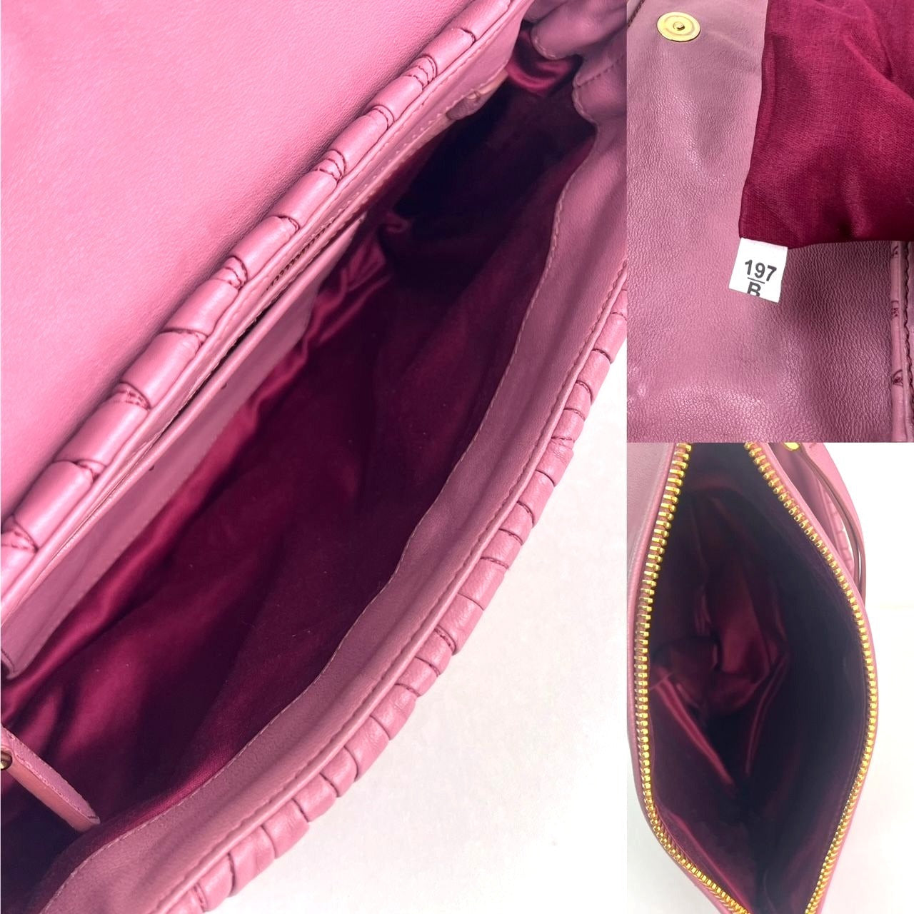 Miu MIU Matelasse Pink Nappa Leather Shoulder Bag