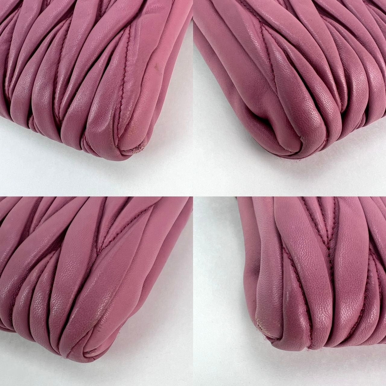 Miu MIU Matelasse Pink Nappa Leather Shoulder Bag