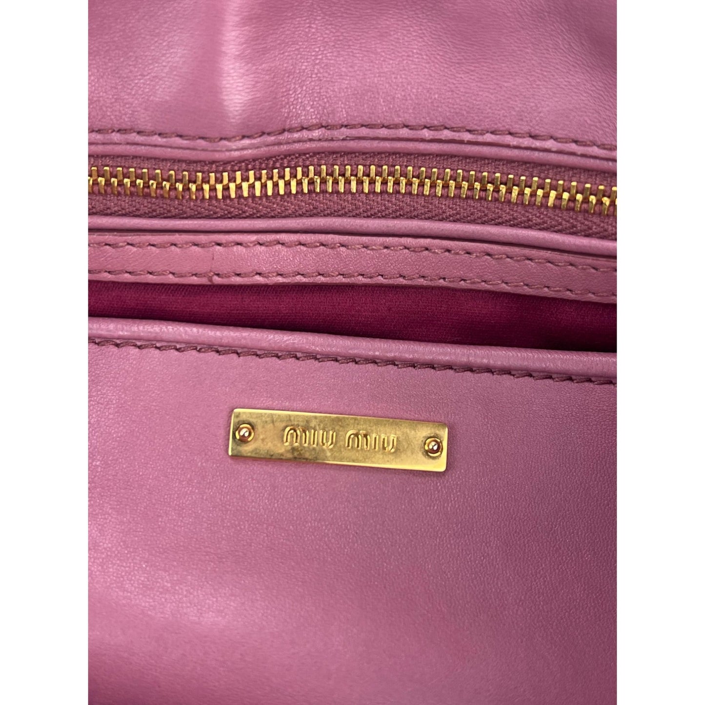 Miu MIU Matelasse Pink Nappa Leather Shoulder Bag