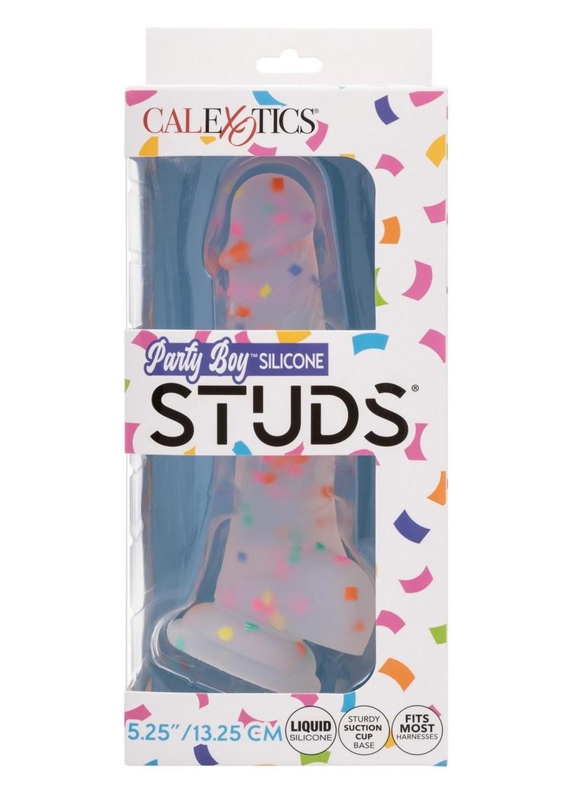 Party Boy Silicone Studs Dong with Suction Cup Multicolor Dildo