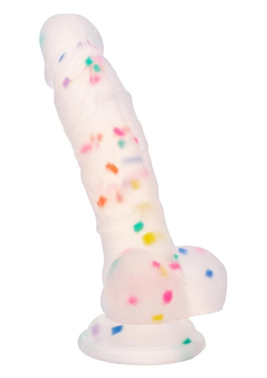 Party Boy Silicone Studs Dong with Suction Cup Multicolor Dildo