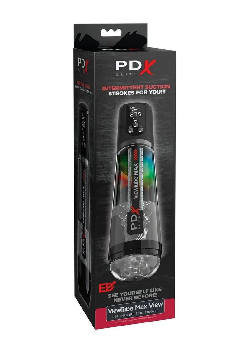 PDX Elite ViewTube Max View Rechargeable See-Thru Suction Stroker
