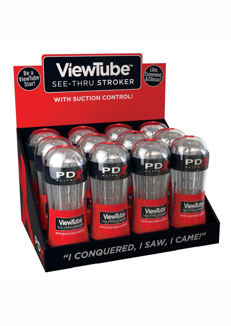PDX Elite ViewTube See-Thru Stroker with Suction Control