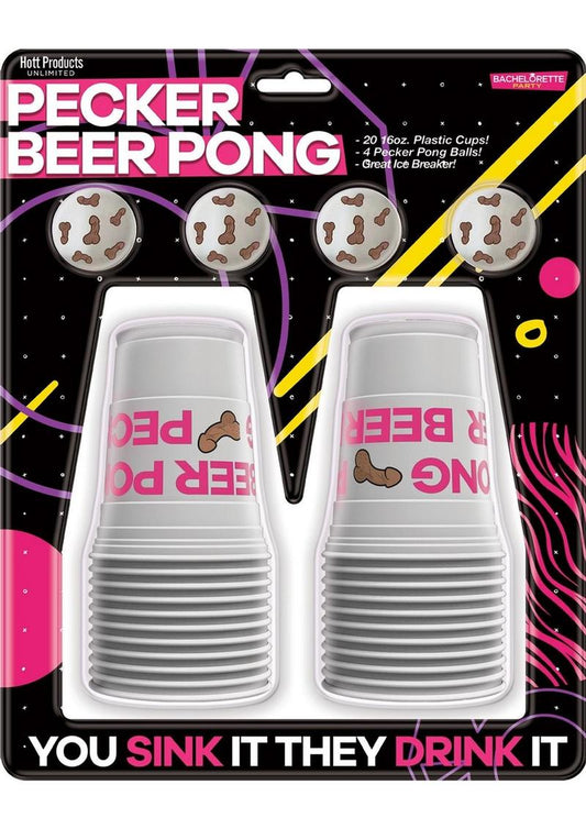 Pecker Beer Pong Game Set Cups And Pong Balls