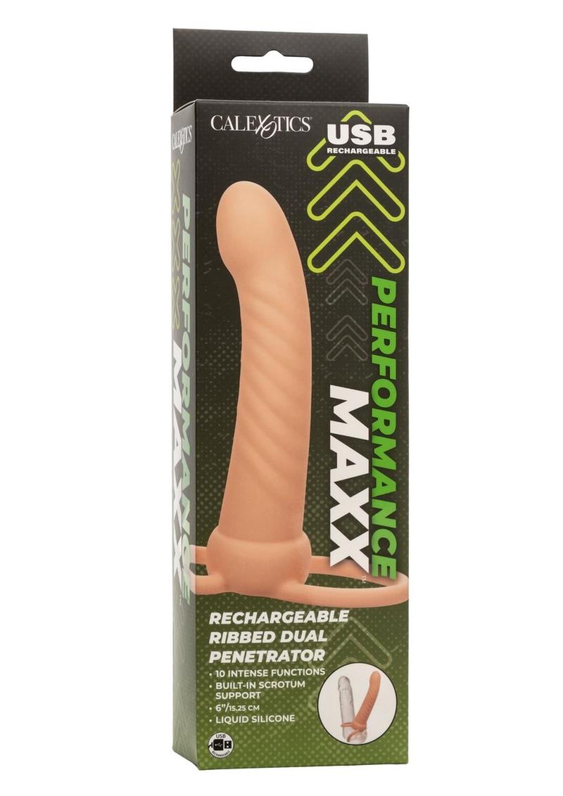 Performance Maxx Silicone Ribbed Dual Penetrator Extender
