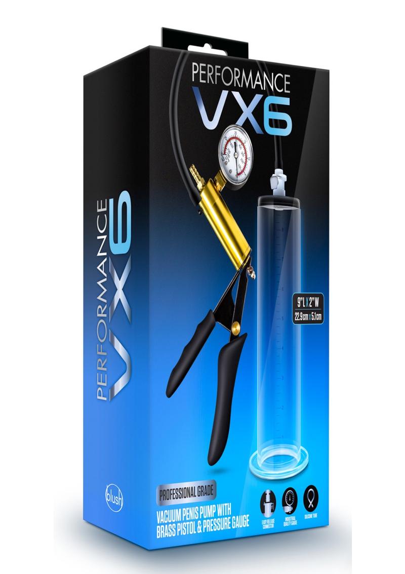 Performance VX6 Vacuum Penis Pump with Brass Pistol and Pressure Gauge