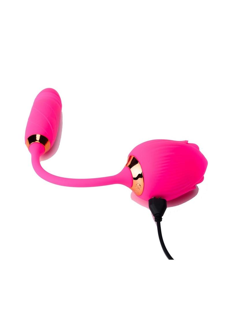 Pink Pussycat Thrusting Rose Rechargeable Vibrator