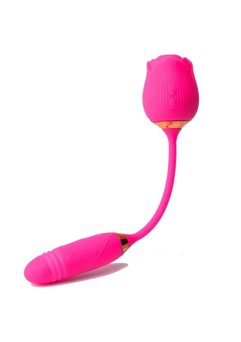 Pink Pussycat Thrusting Rose Rechargeable Vibrator