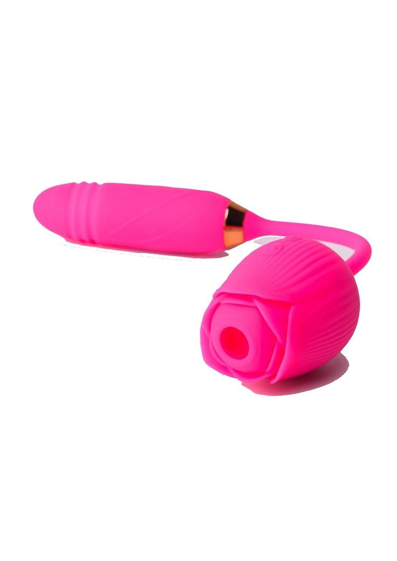 Pink Pussycat Thrusting Rose Rechargeable Vibrator