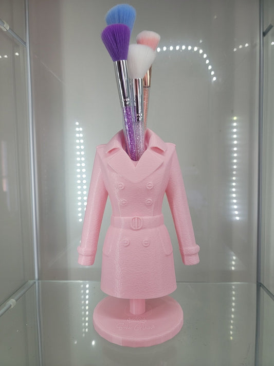 Pink Trench Coat Brush Holder – Glam Organizer