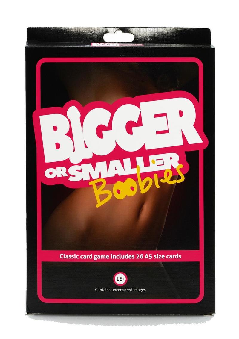 Bigger or Smaller Boobies Card Game A5 Size Cards