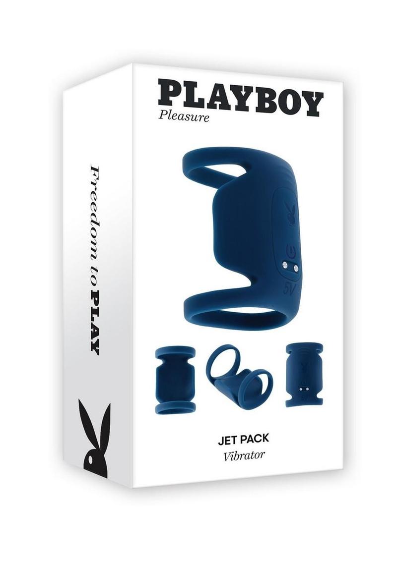 Playboy Jet Pack Rechargeable Silicone Vibrating Double Cock Ring