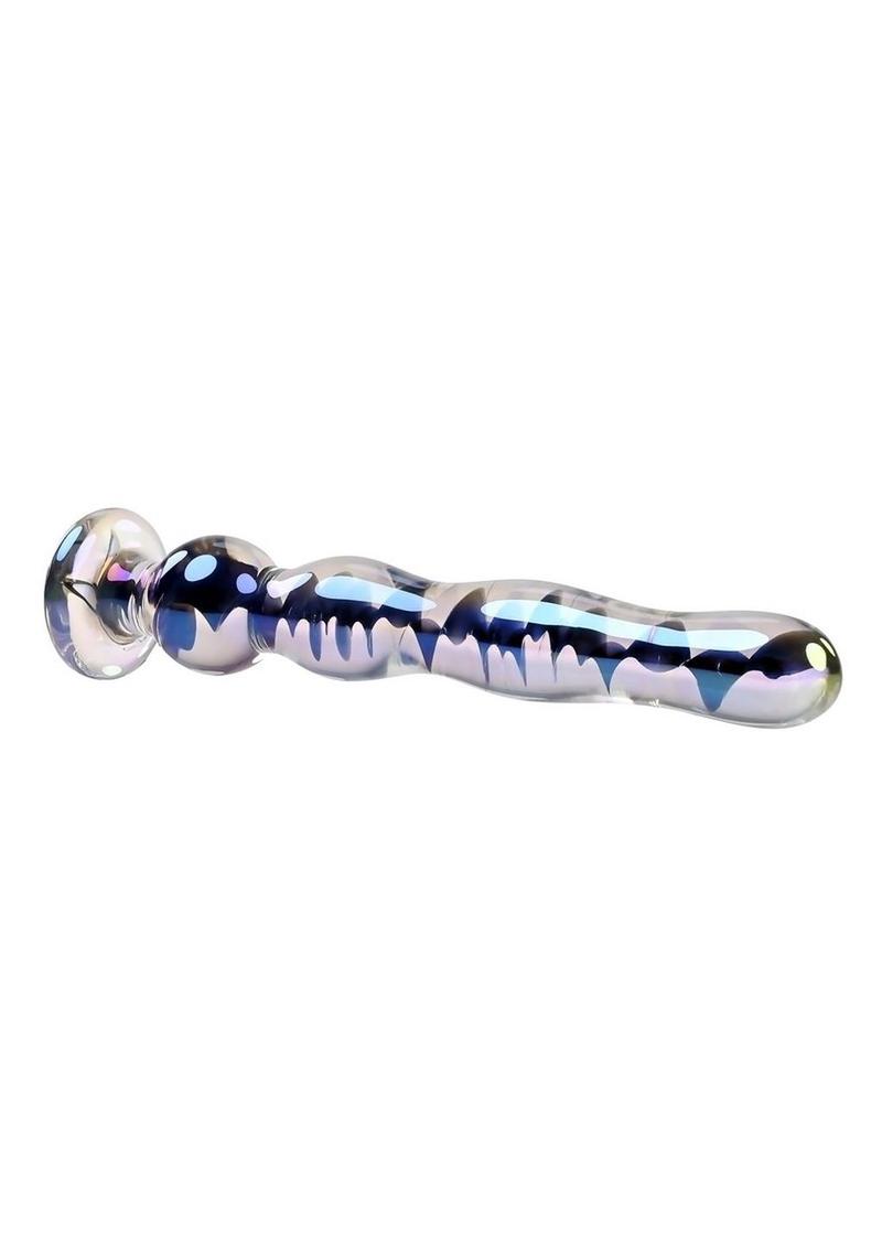 Playboy Jewels Wand Glass Dildo Clear With Swirls