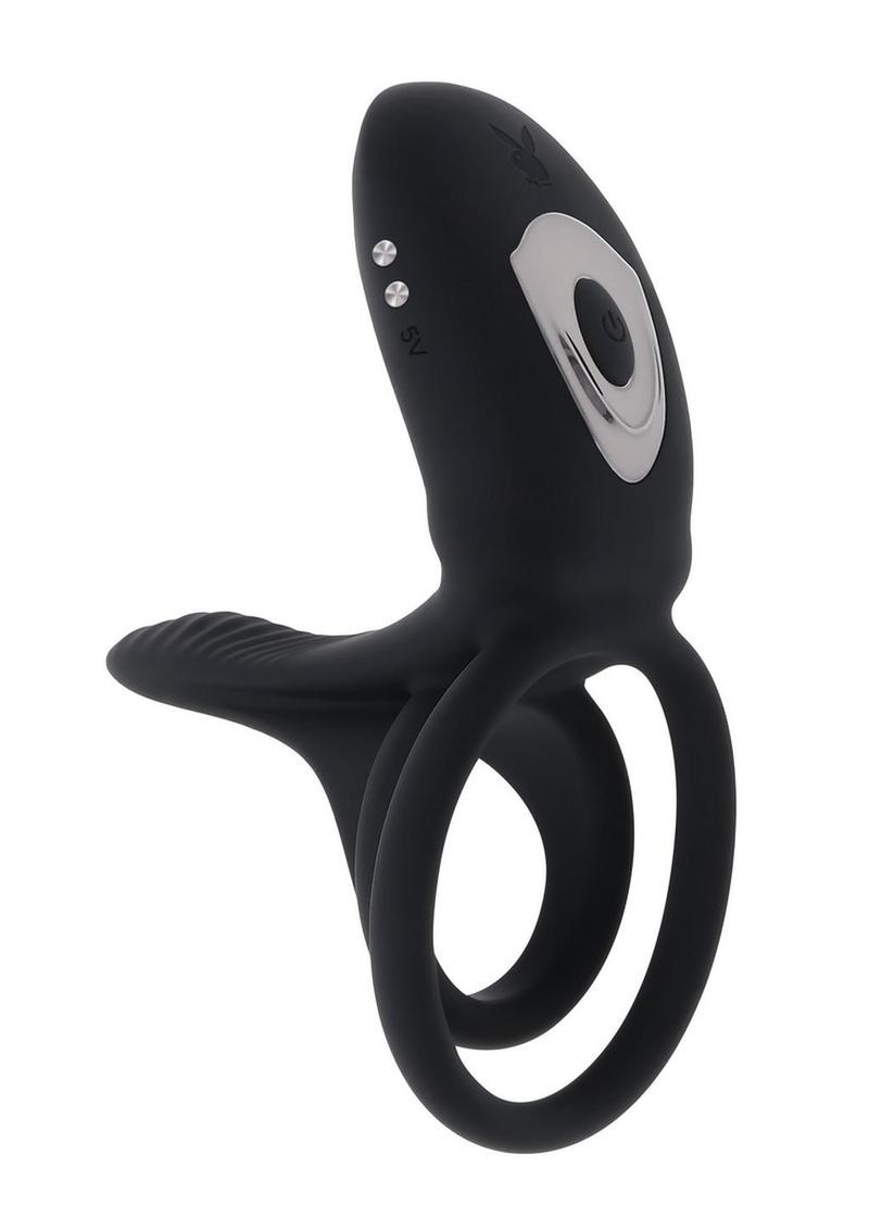 Playboy Just Right Silicone Dual Vibrating Cock Ring