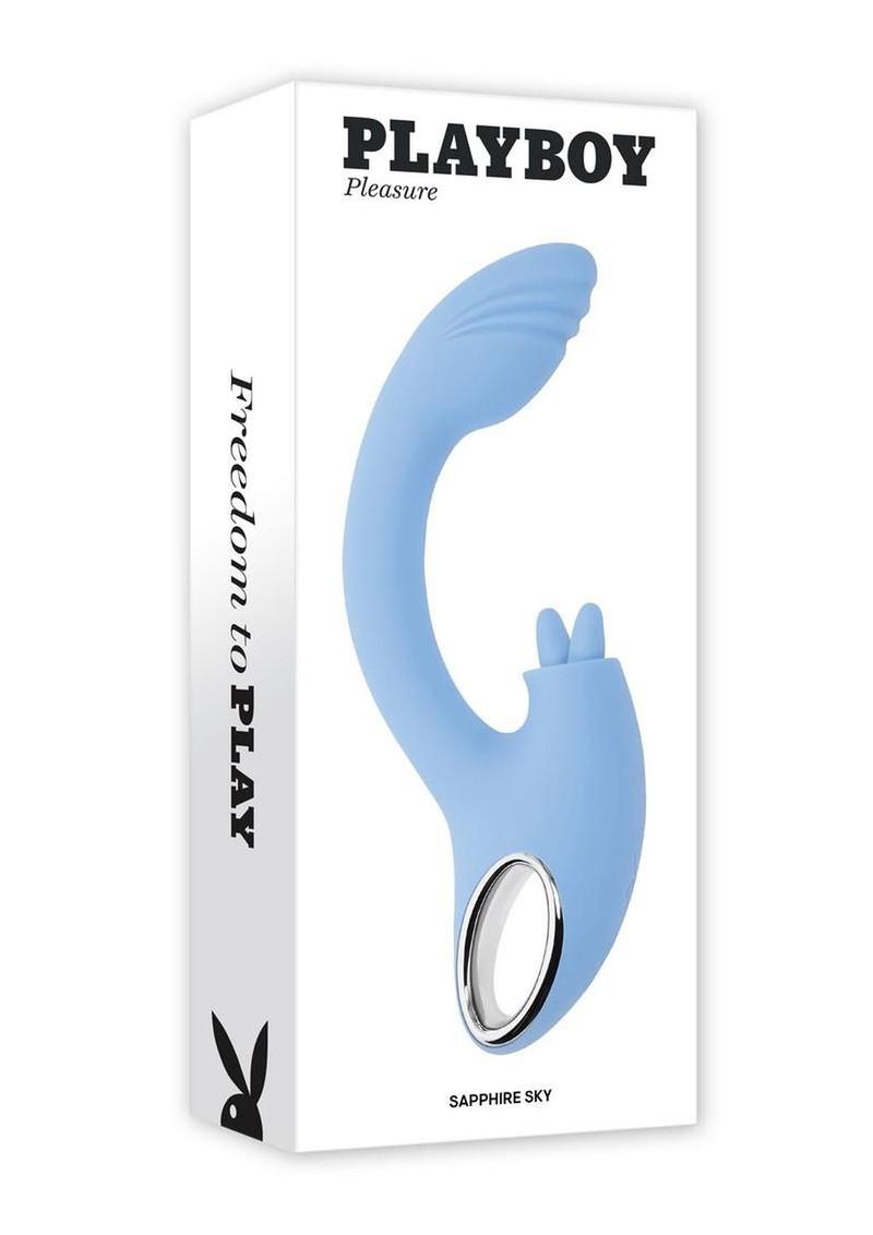 Playboy Sapphire Sky Rechargeable Silicone Dual Vibrator