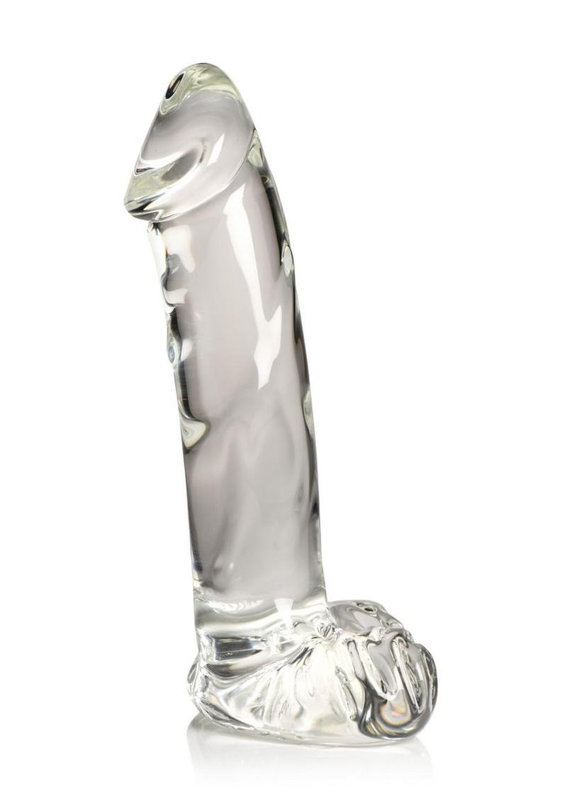 Pleasure Crystals Glass Dildo with Balls