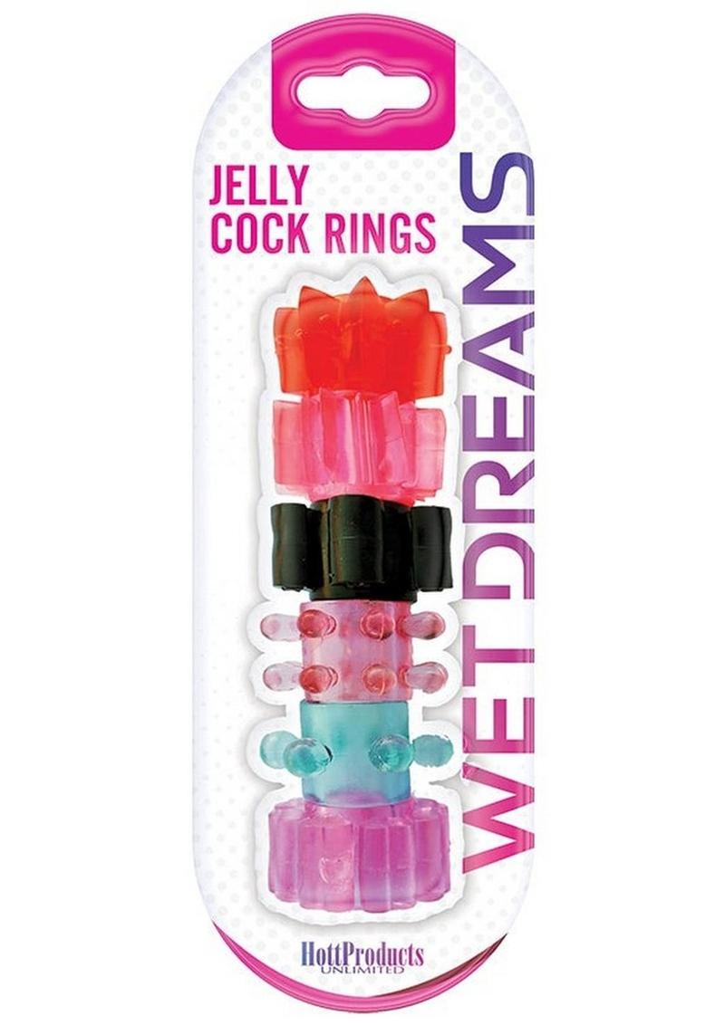 Wet Dreams Jelly Cock Rings Pack Assorted Colors