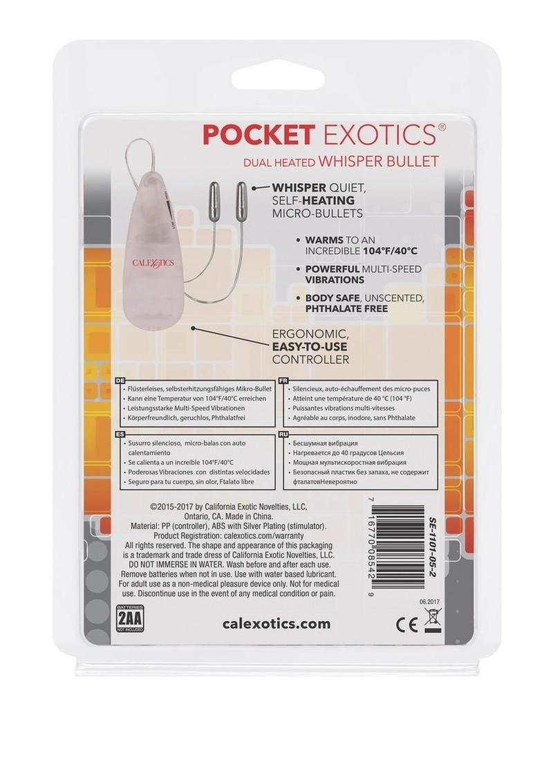 Pocket Exotics Dual Heated Whisper Bullets with Wired Remote Control