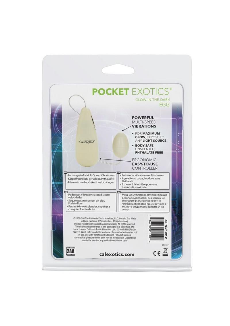 Pocket Exotics Glow In The Dark Egg With Remote Control Vibrators