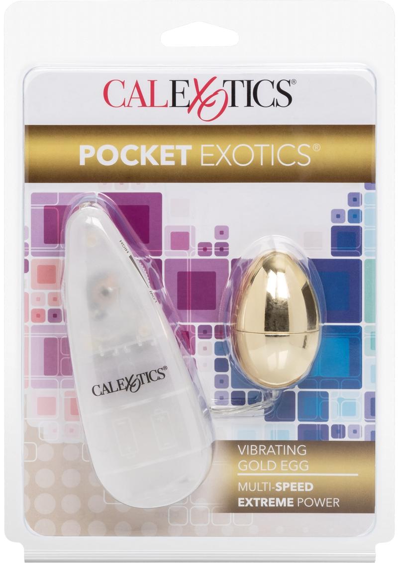 Pocket Exotics Vibrating Gold Egg With Remote Control