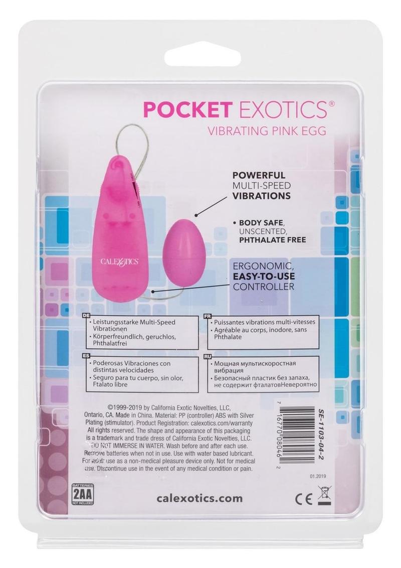 Pocket Exotics Vibrating Pink Passion Egg With Remote Control