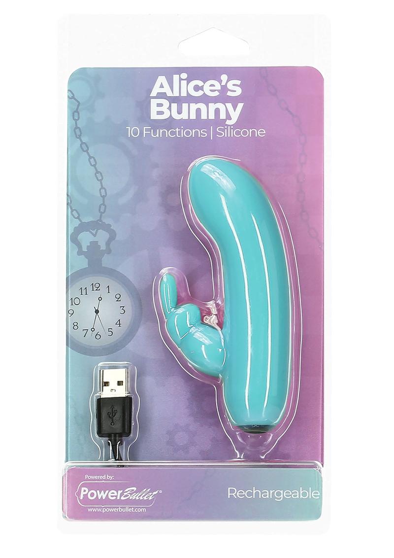 Alice’s Bunny Teal Rechargeable Bunny Vibe For Intimate Play