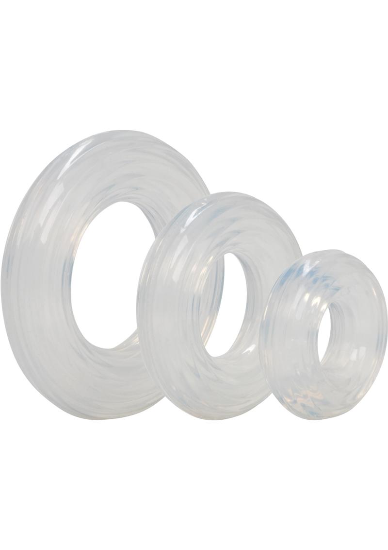 CalExotics Premium Silicone Ring 3 Piece Set Clear