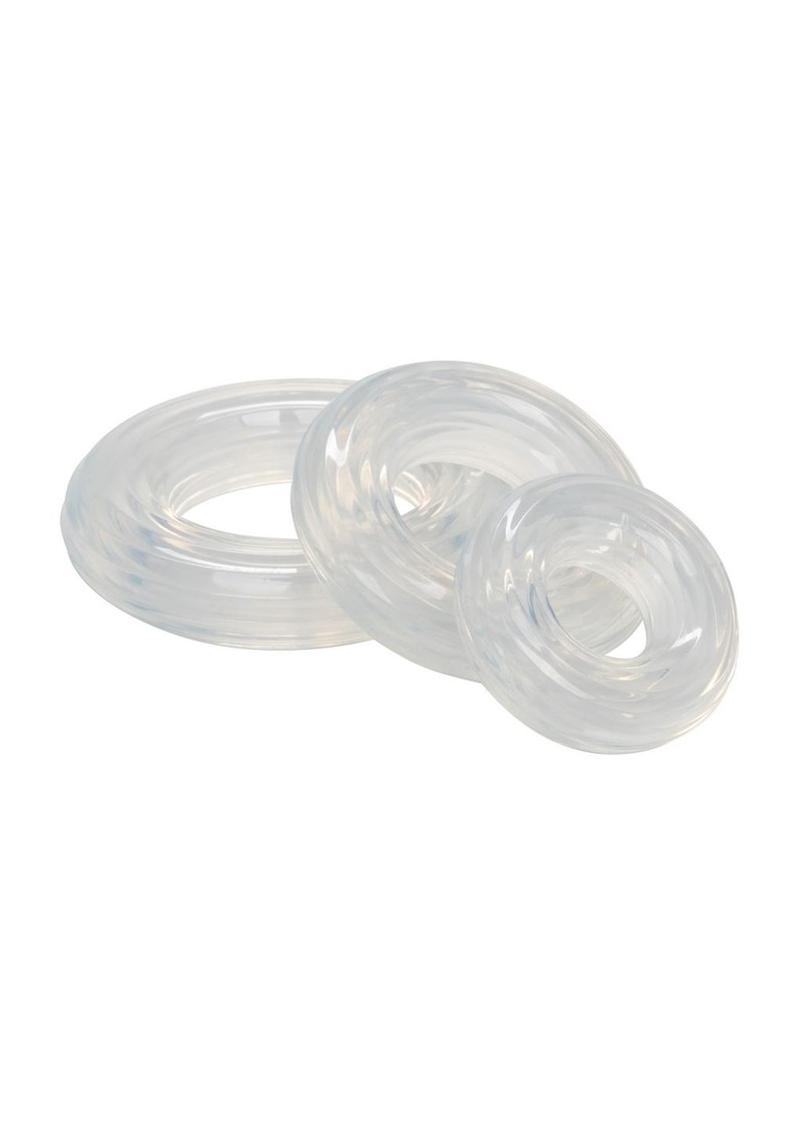 CalExotics Premium Silicone Ring 3 Piece Set Clear