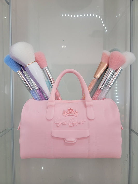 Pretty in Pink Duffel Bag Brush Holder - Ultimate Glam Organizer