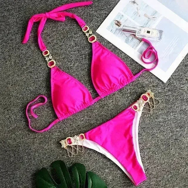 PAYASEN Rhinestone Bikini - Crystal Diamond Swimsuit for Women
