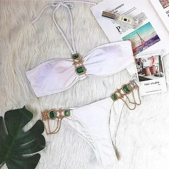 PAYASEN Rhinestone Bikini - Crystal Diamond Swimsuit for Women