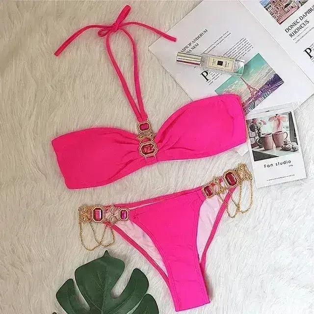 PAYASEN Rhinestone Bikini - Crystal Diamond Swimsuit for Women