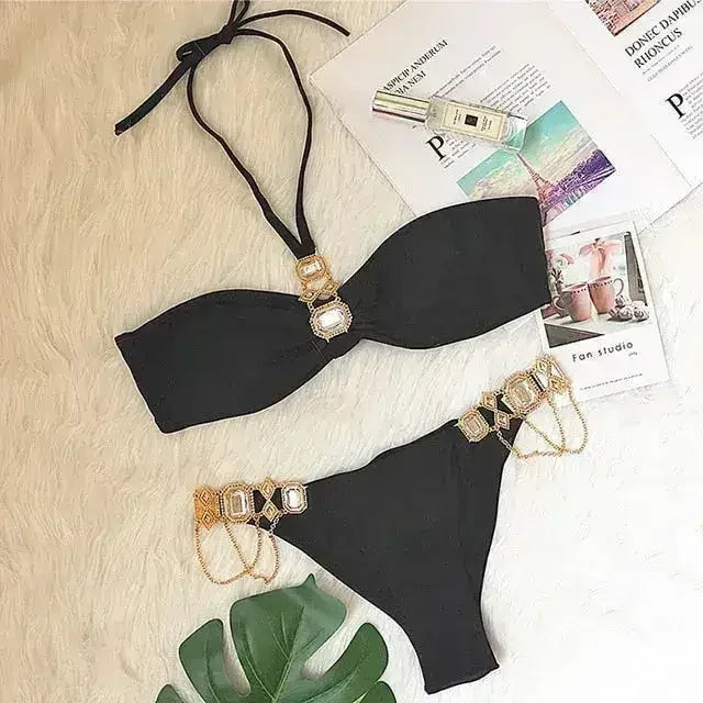 PAYASEN Rhinestone Bikini - Crystal Diamond Swimsuit for Women