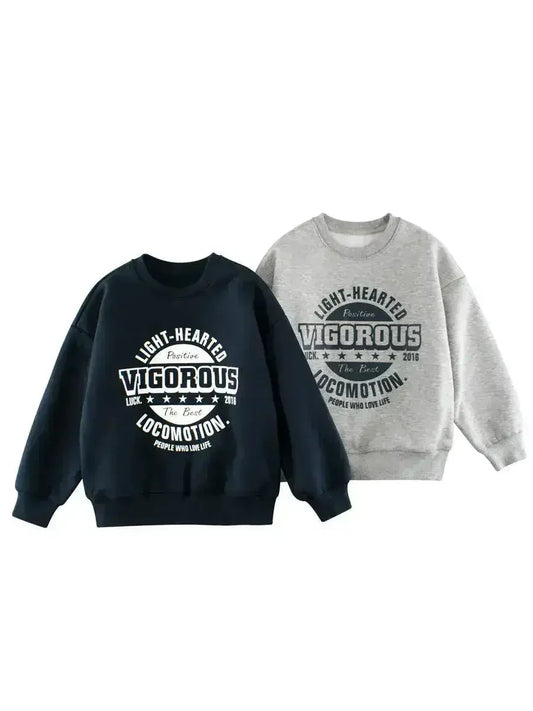 Arrival Fleece-lined Pullover Hoodie with Letter Design for Big Boys