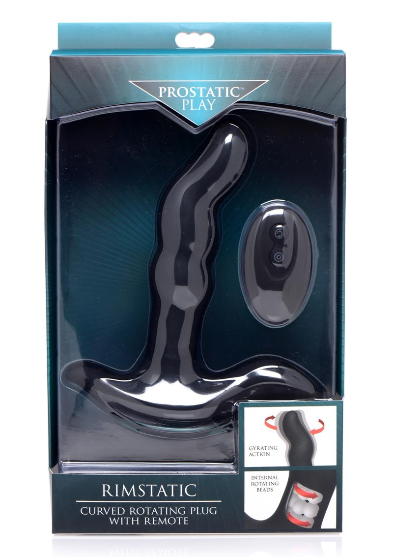 Prostatic Play Curved Rotating Prostate Plug with Remote